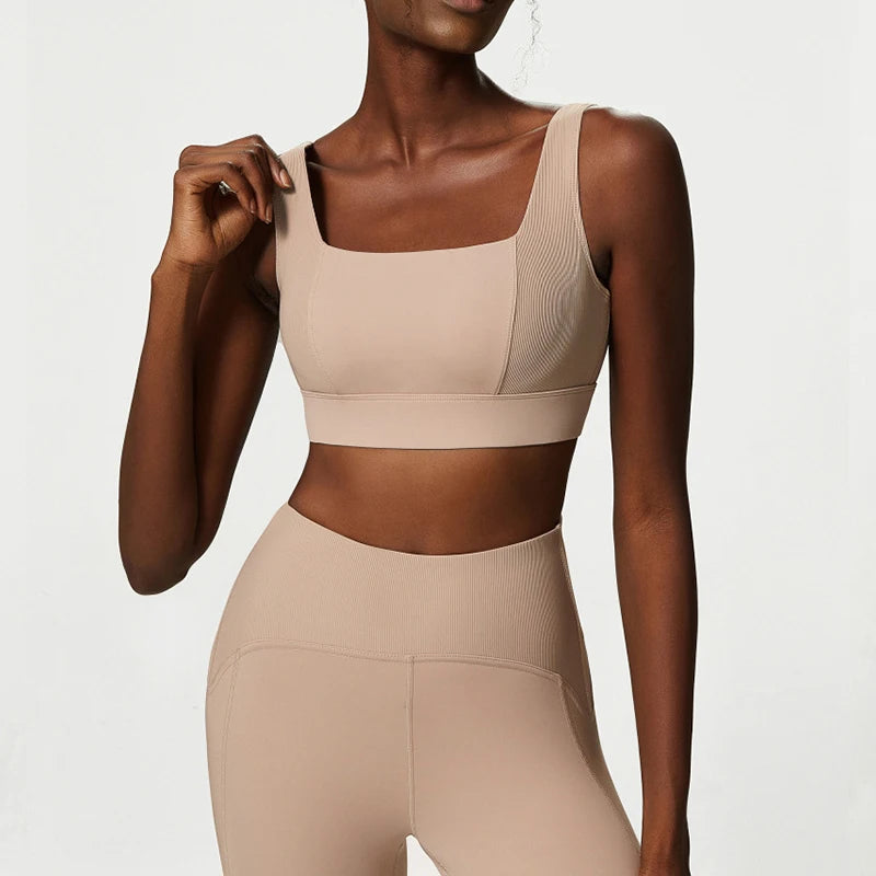 Fitness Yoga Set Long Sleeve Shirt Gym Bras High Waisted Leggings