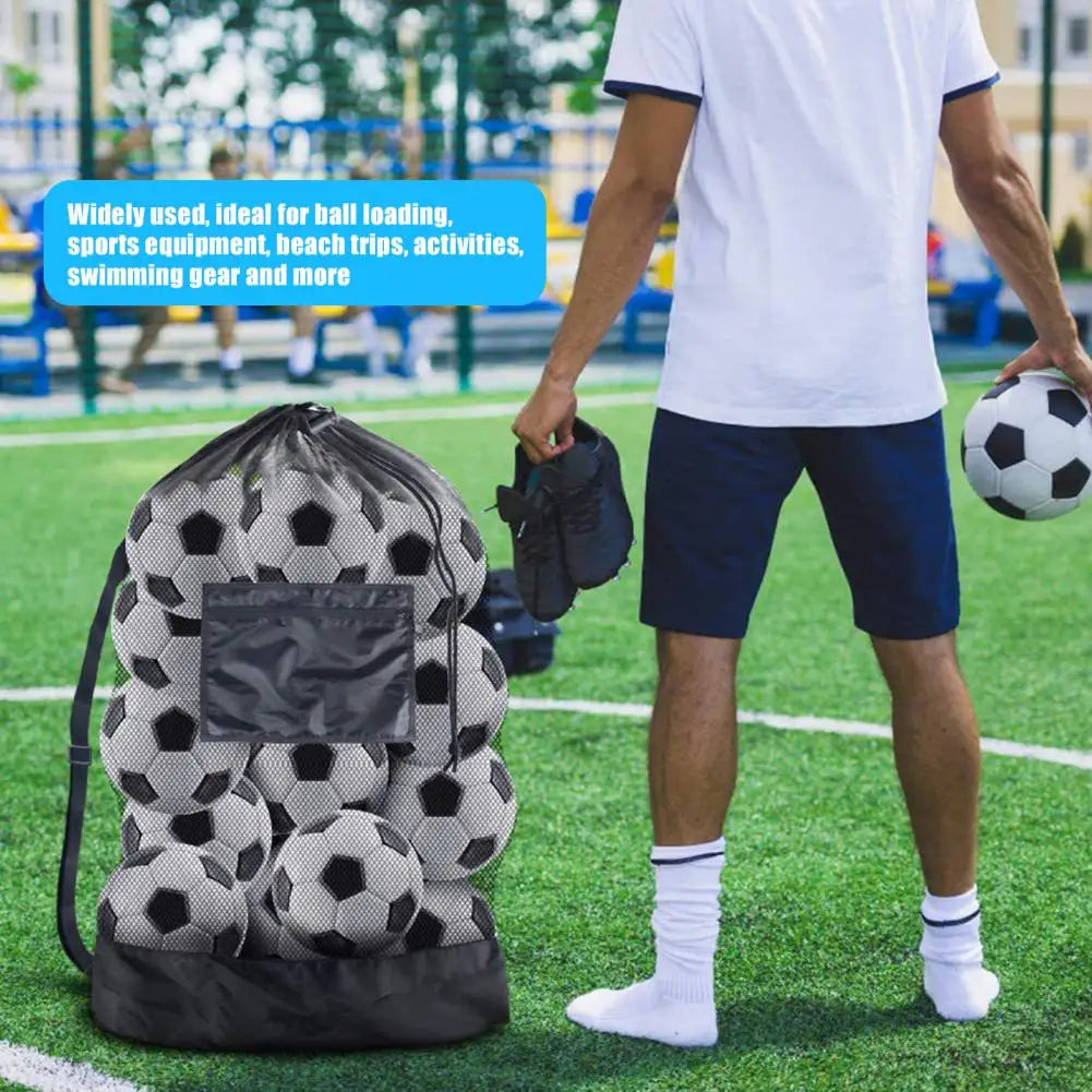 Super Large Drawstring Basketball Bag Outdoor Sports Volleyball Ball Soccer Football Storage Bag Shoulder Strap Ball Organizer