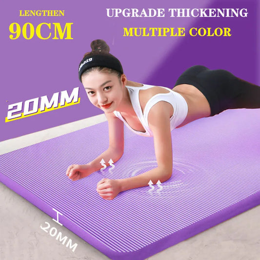 90CMx20MM Non-slip Washable Fitness Yoga Pilates Mat