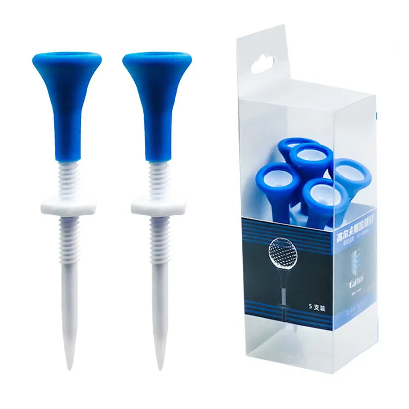 New Blue Plastic Golf Tees Height can be adjusted freely More Durable Golf Plastic Tees Golf Accessories For Golfers 5pcs/box