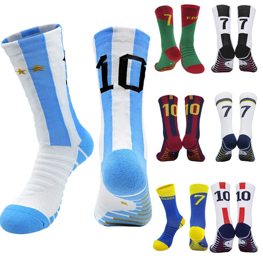 MESS C Number 10# 7# Kids Soccer Socks Men's Football Sports Short Socks Outdoor Running Fast-drying Breathable Non-Slip