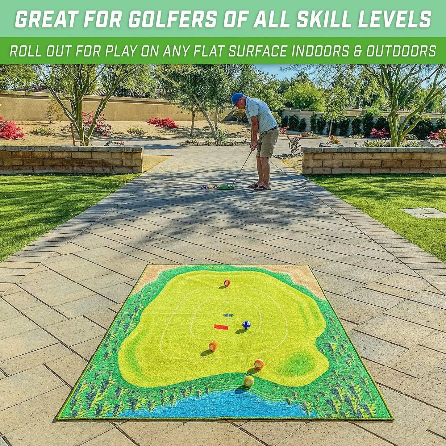 Mini Casual Golf Game Set Indoor Outdoor Golf Hitting Mat Golf Ball Training Practice Mats for Children Correct Sitting Posture