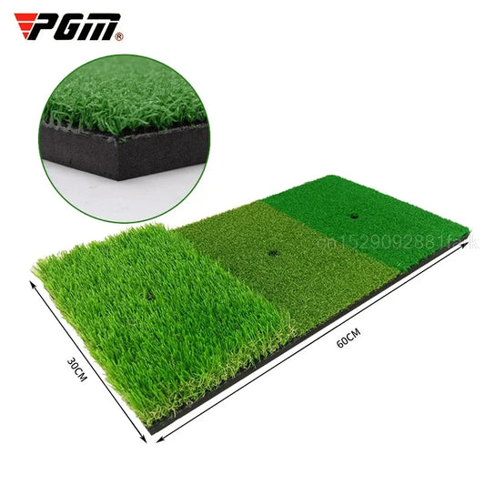 PGM Golf Hitting Mat 3 Grasses with Rubber Tee Hole Golf Training Aids Indoor Outdoor Tri-Turf Golf Hitting Grass Golfer Mats