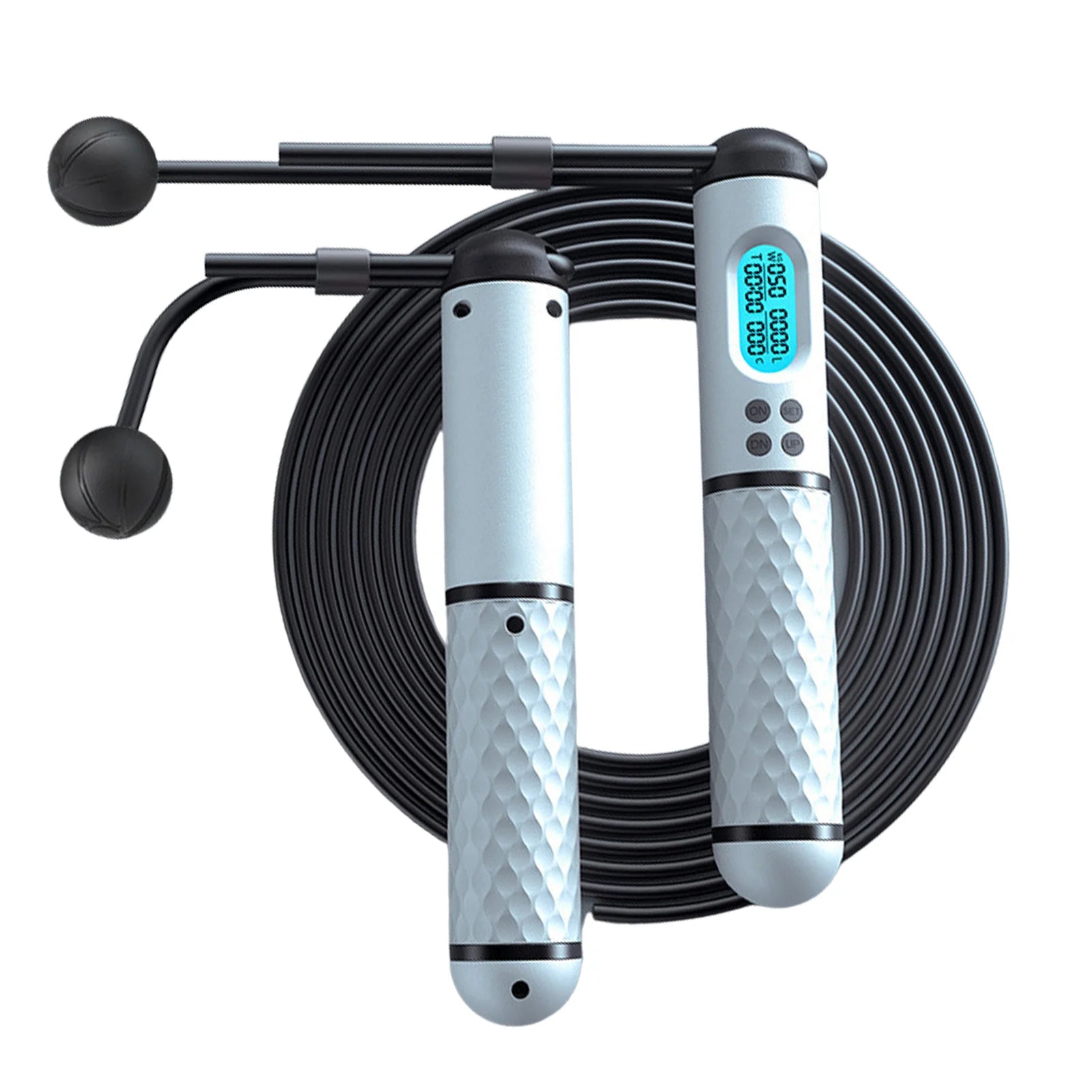 thumbnail image 2 of Cordless Weighted Jump Rope With Counter - 6CM Gravity Balls - Wireless Skipping Rope For Home Fitness Workouts 2 of 12